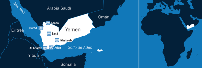 mapa de Yemen