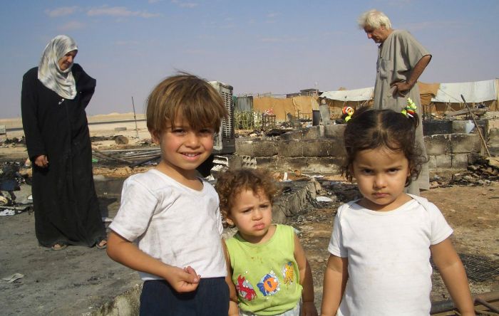 Familia de refugiados palestinos