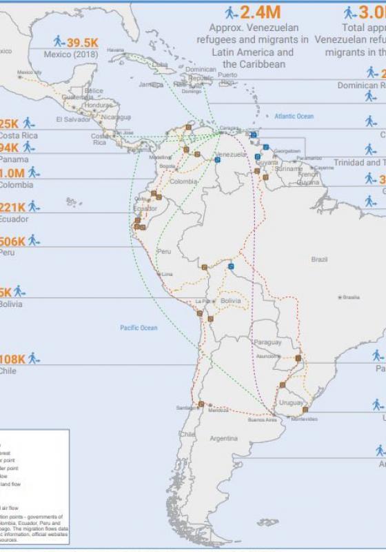 Mapa de refugiados venezolanos Mapa de refugiados venezolanos