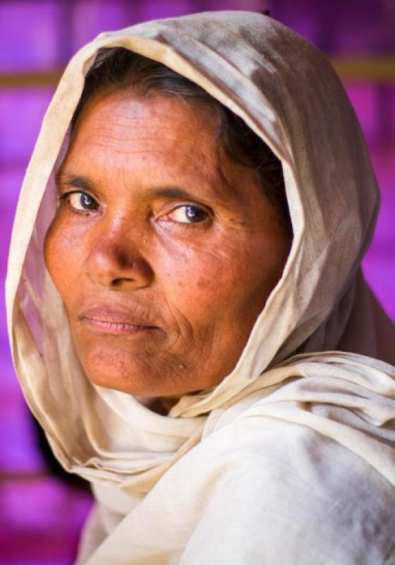 Mujer viuda rohingya