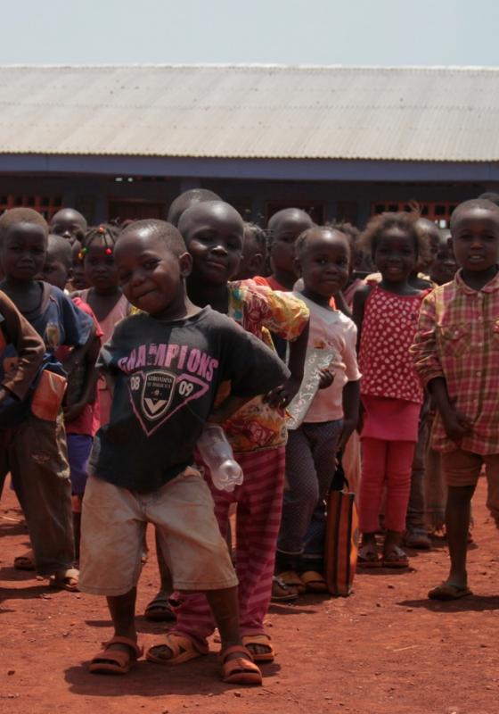 Niños centroafricanos en el cole