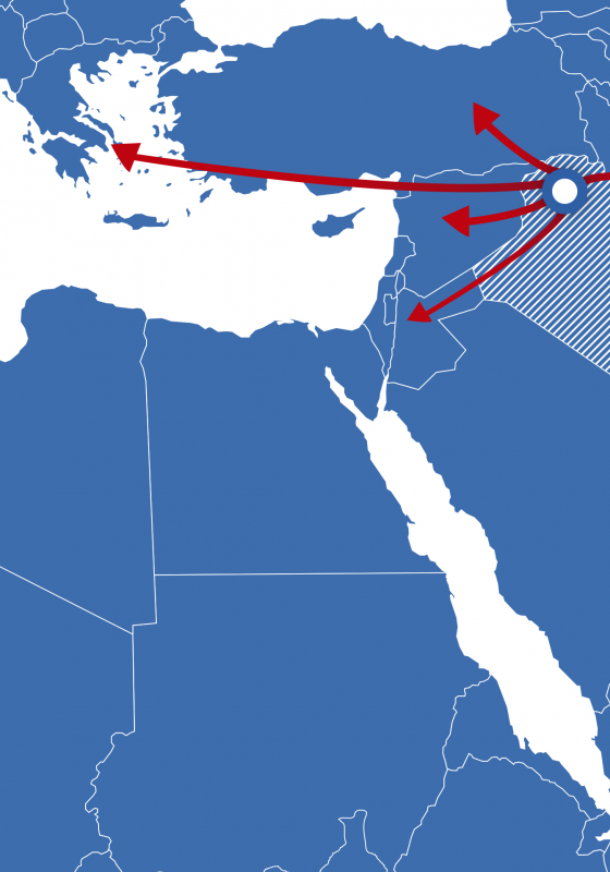 Flujos migratorios desde Irak de refugiados en paises fronterizos y Grecia Refugiados de Irak en paises fronterizos y Grecia