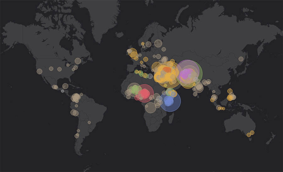 mapa ataques terroristas