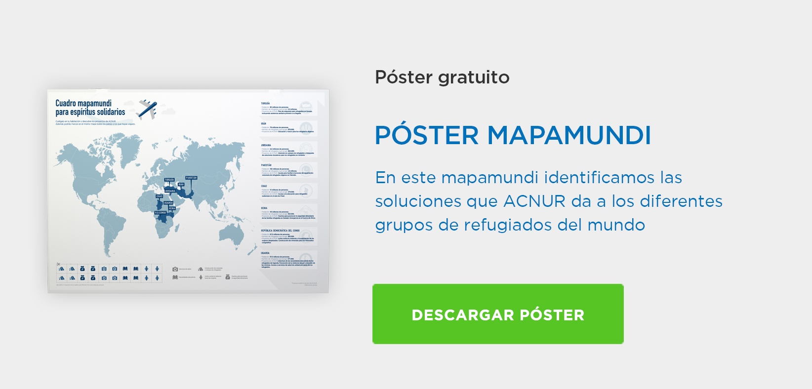 Póster gratis 'Cuadro mapamundi para espíritus solidarios' 