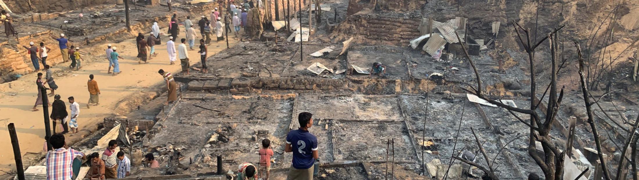 Incendio en los campos de refugiados rohingya en Cox’s Bazar
