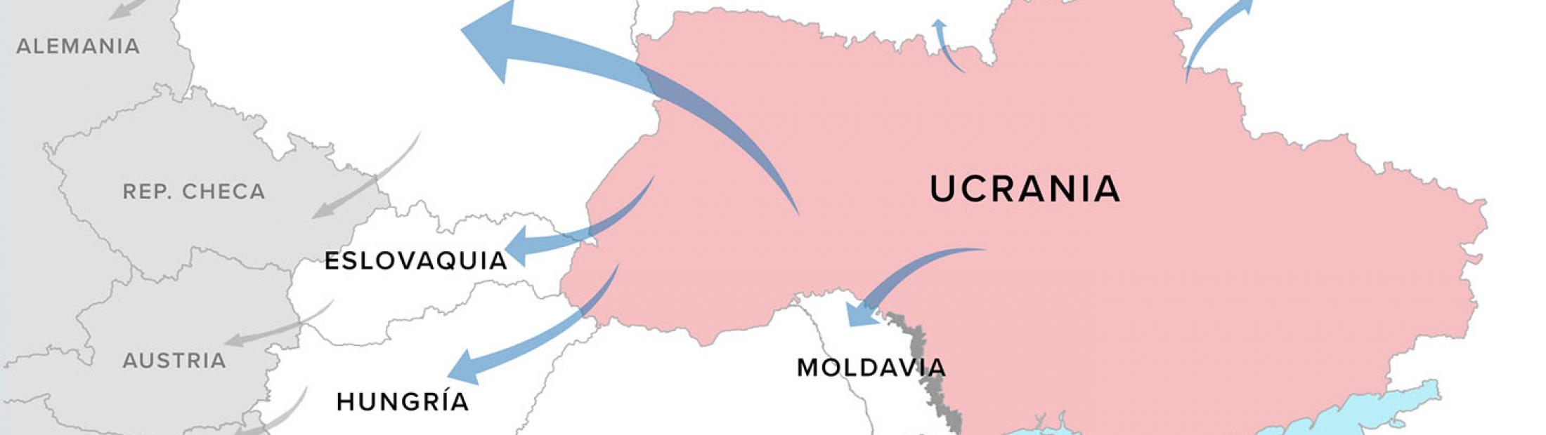 El mapa de los refugiados de Ucrania