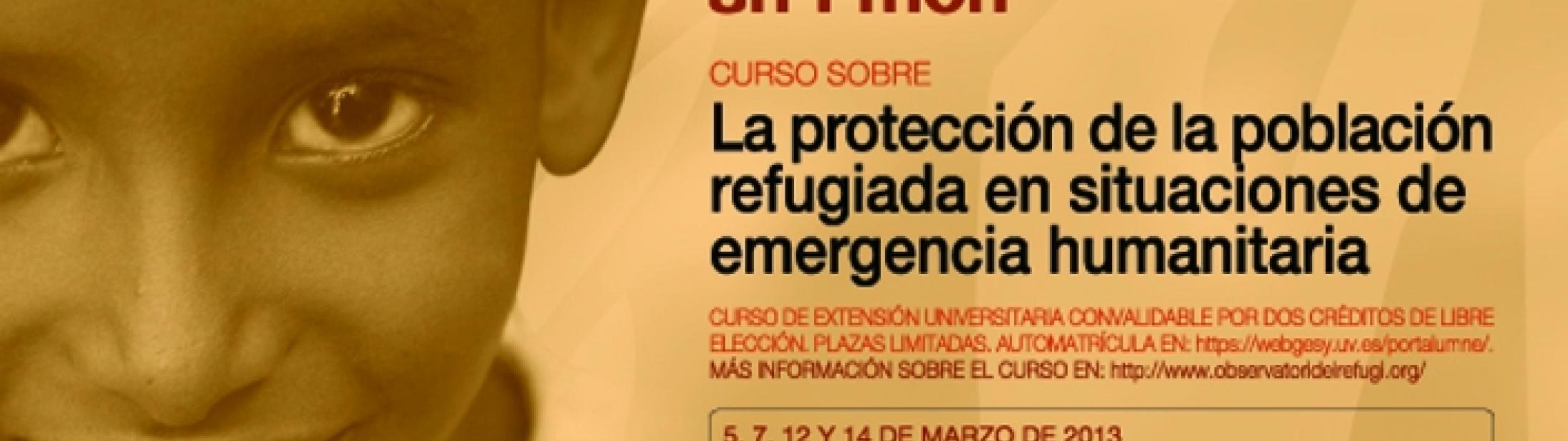 Curso en la Universitat de València sobre protección en emergencias humanitarias 