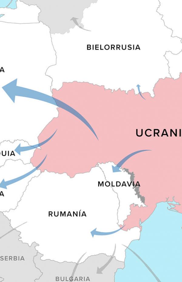 El mapa de los refugiados de Ucrania