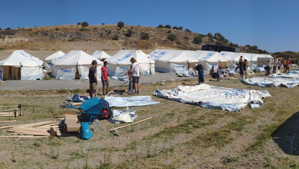 Así es el refugio temporal para los afectados por el incendio en Moria