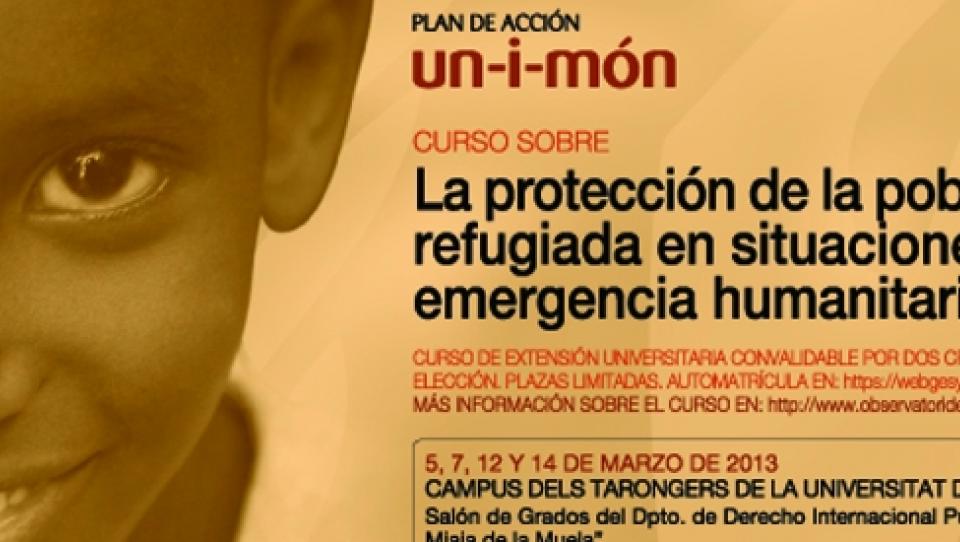 Curso en la Universitat de València sobre protección en emergencias humanitarias 
