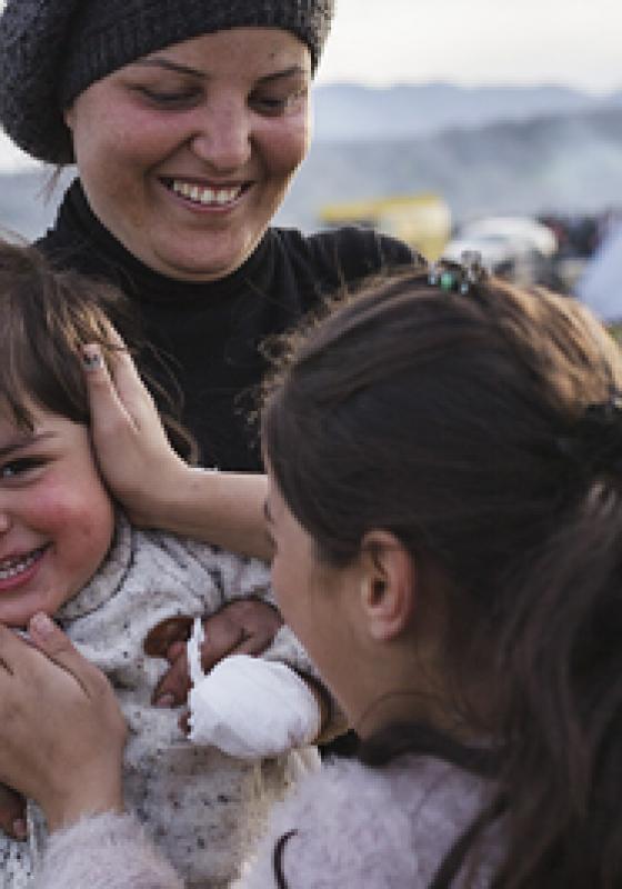 madre refugiada siria en Grecia